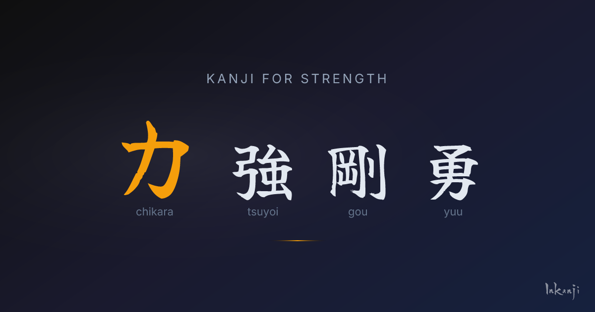 Strength in Kanji: 力 vs 強 vs 剛 vs 勇 — Meanings & Tattoo Guide | inkanji
